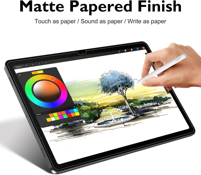 Esanik 2 Pack Like Paper Glass Screen Protector for Samsung Galaxy Tab A9 Plus/A9 Plus 5G (11 inch) 9H Tempered Glass Film with Alignment Frame, Writing Like on Paper, Anti Glare - Image 2